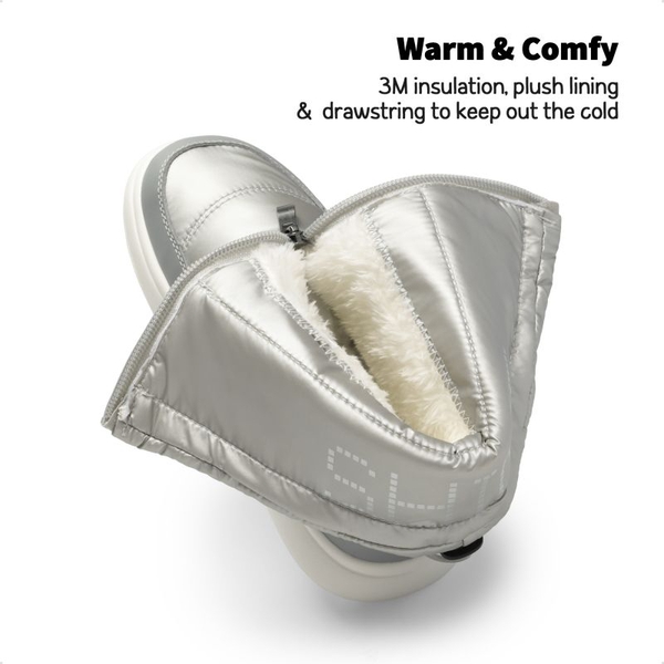 Girls' Lightweight & Foldable Snow Boots  - LIGHT GREY - 1